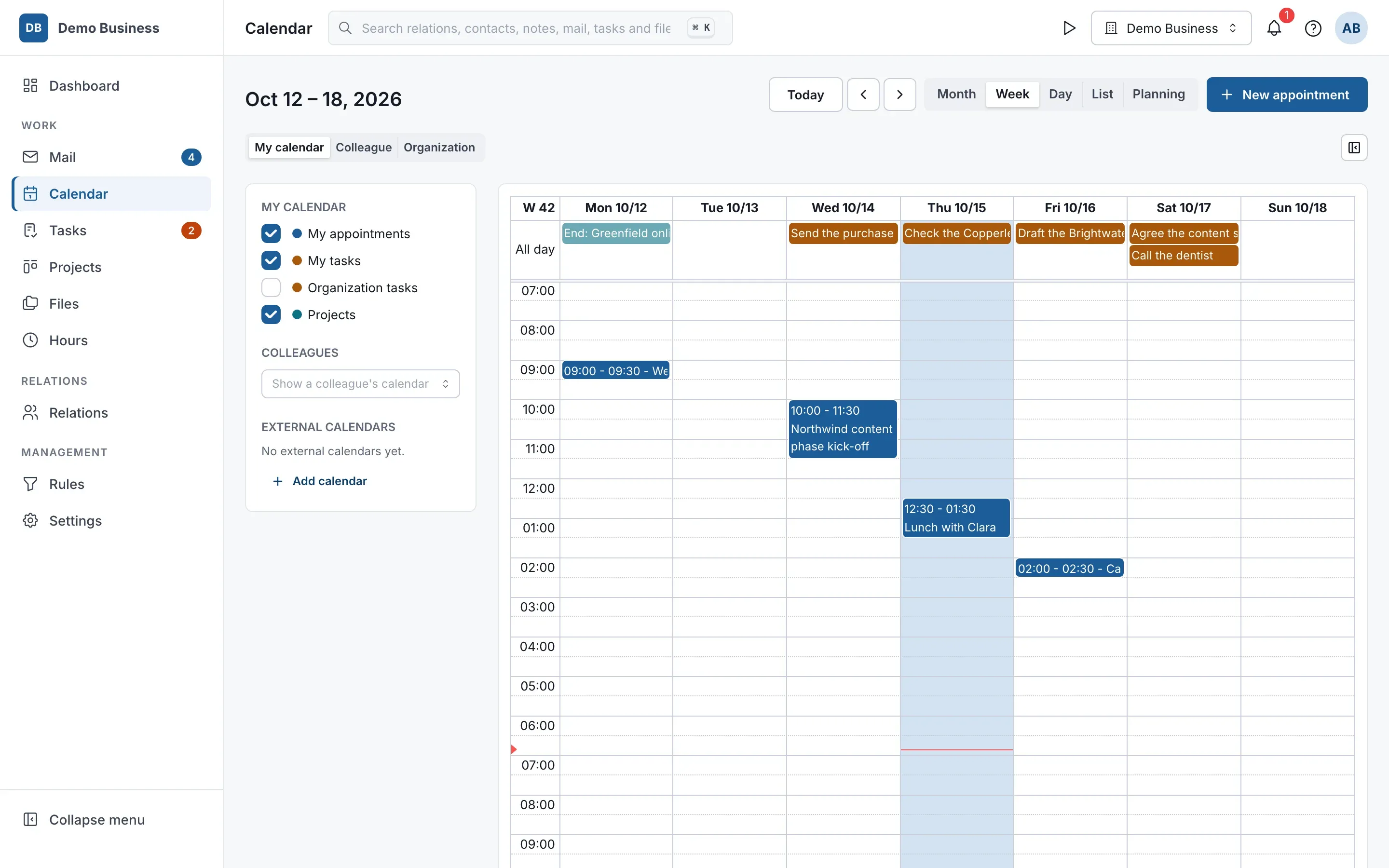 Calendar – Business
