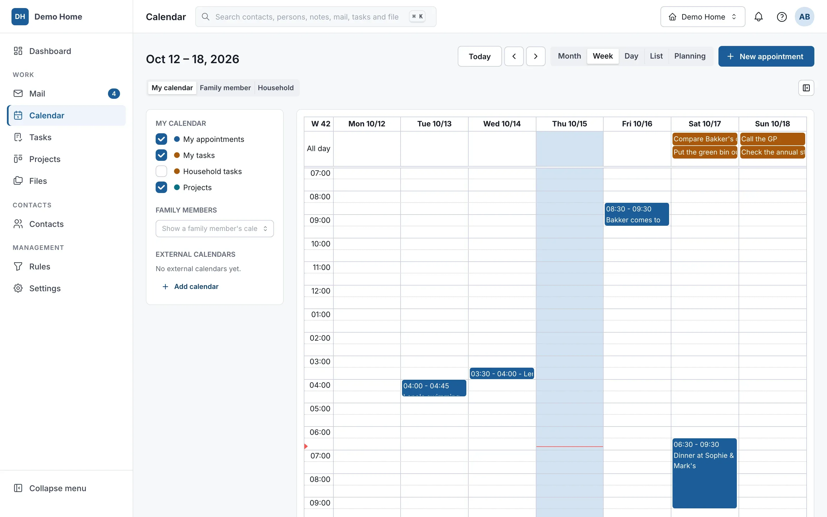 Calendar – Home