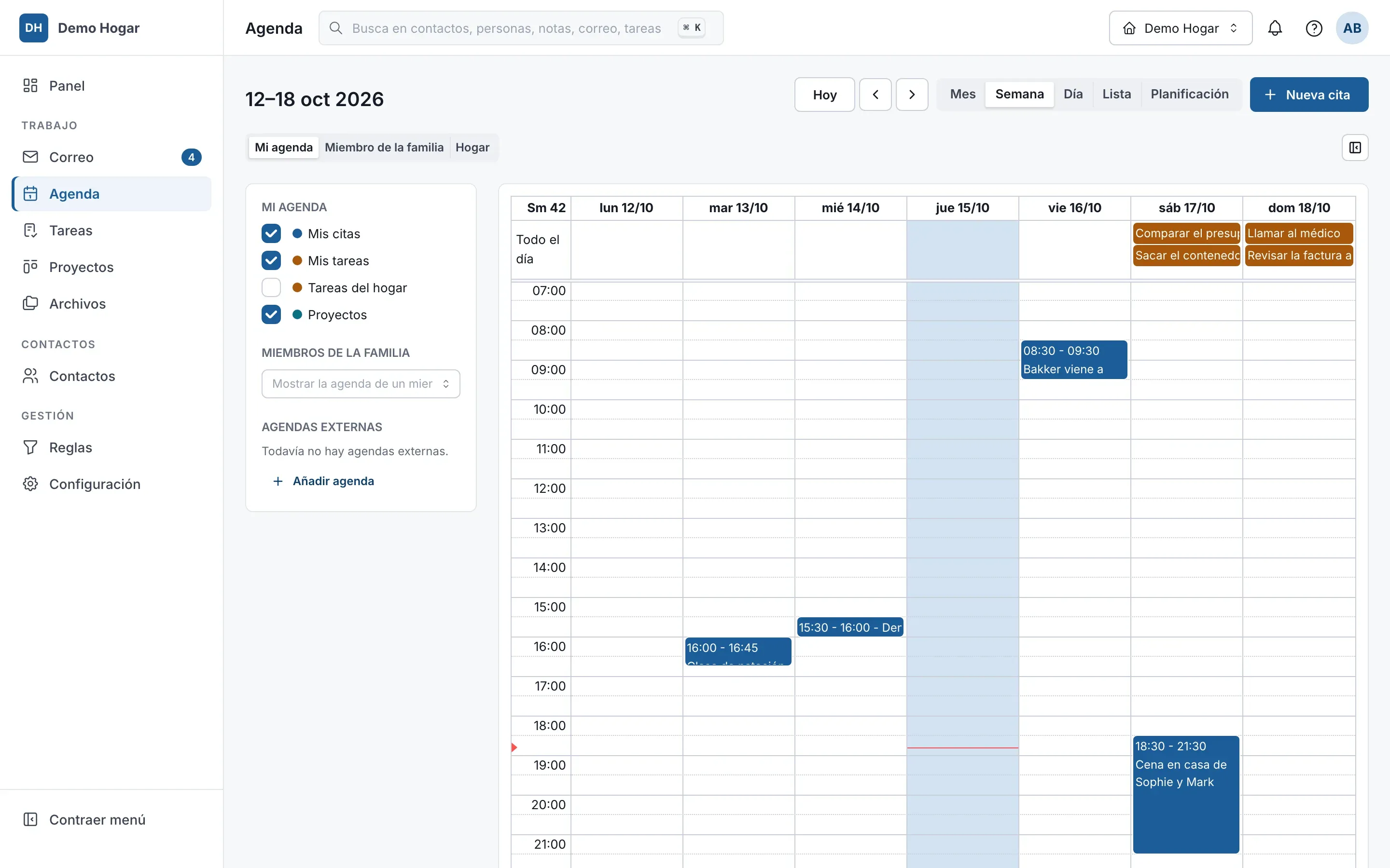 Agenda – Hogar